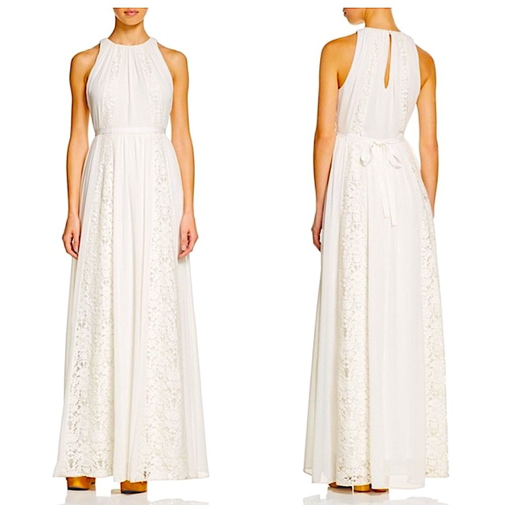 Anthropologie Bailey 44 White Gypsy lace-inset maxi dress